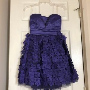 XOXO Purple Flower Tulle Strapless Dress sz 5